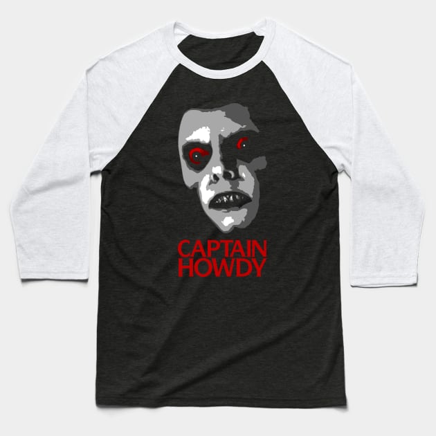 Captain Howdy Face Baseball T-Shirt by Power Up Prints